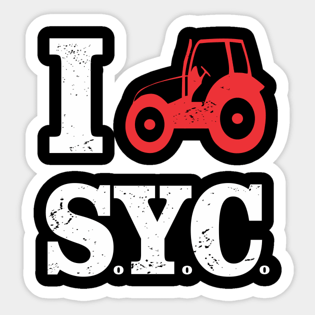 I tractor syc dark tee Sticker by CrazyCreature